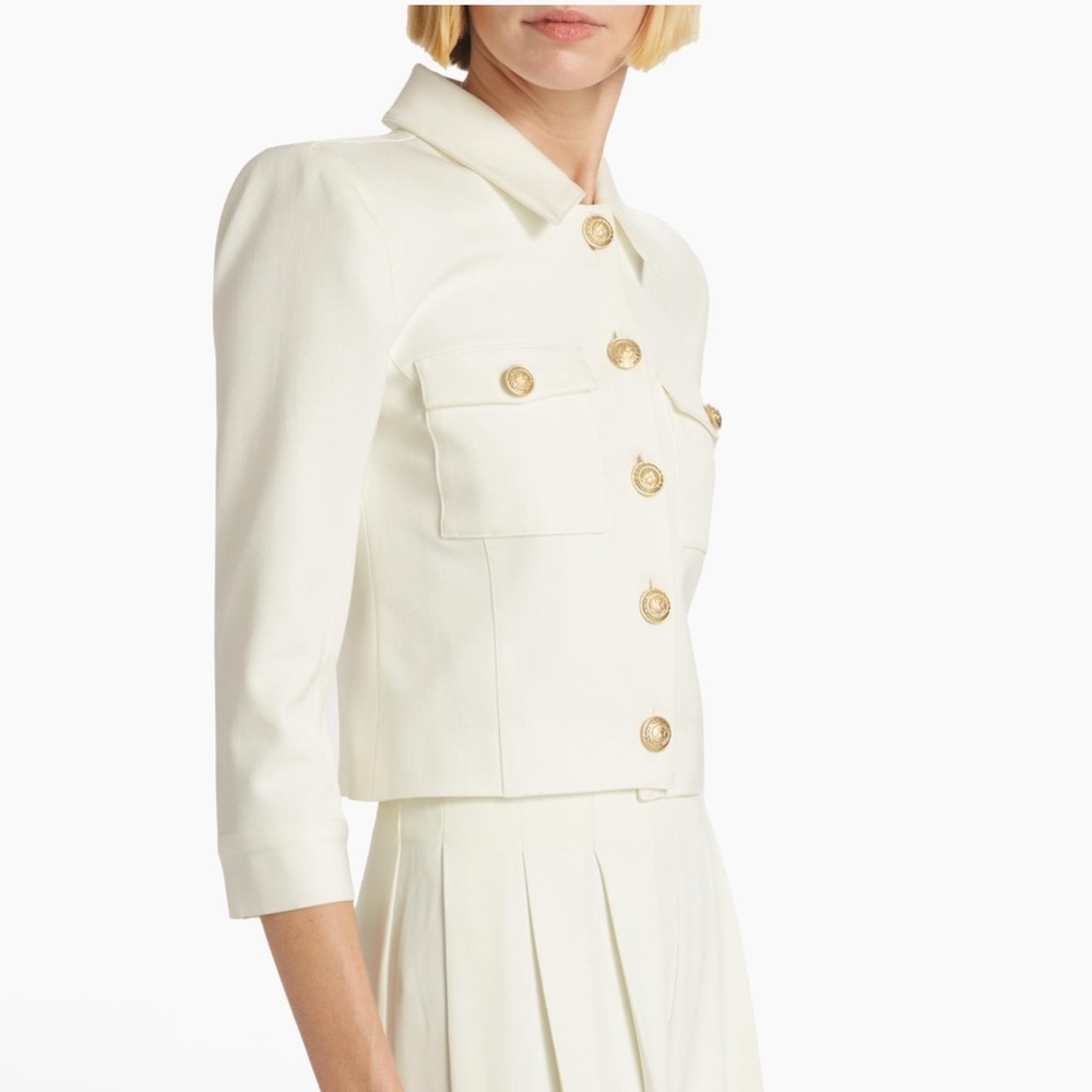 L'Agence Kumi White Twill Jacket NWT - Picture 2 of 10